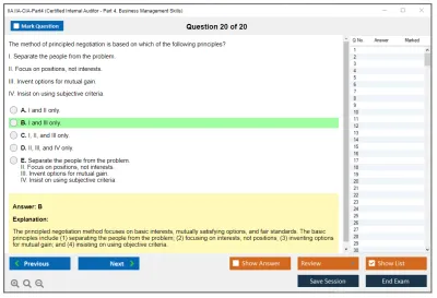 IIA IIA-CIA-Part4 Certified Internal Auditor - Part 4, Business Management Skills Practice test exam simulator test engine exam Prep practice test questions answers Image 20