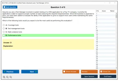 ISTQB TM12 ISTQB-BCS Certified Tester Advanced Level- Test Manager (2012) Practice test exam simulator test engine exam Prep practice test questions answers Image 5