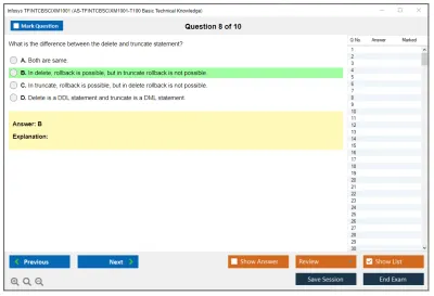 Infosys TFINTCBSCIXM1001 AS-TFINTCBSCIXM1001-T100 Basic Technical Knowledge Practice test exam simulator test engine exam Prep practice test questions answers Image 8