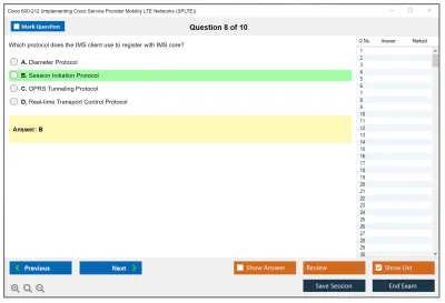 Cisco 600-212 Implementing Cisco Service Provider Mobility LTE Networks (SPLTE) Practice test exam simulator test engine exam Prep practice test questions answers Image 8