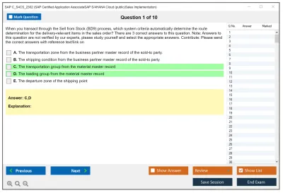 SAP C_S4CS_2302 SAP Certified Application AssociateSAP S/4HANA Cloud (public)Sales Implementation Practice test exam simulator test engine exam Prep practice test questions answers Image 1
