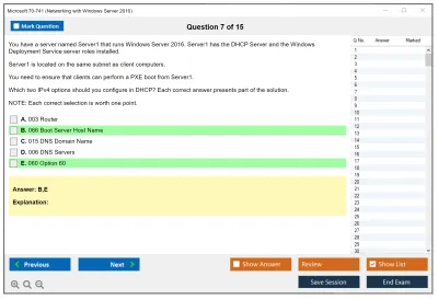 Microsoft 70-741 Networking with Windows Server 2016 Practice test exam simulator test engine exam Prep practice test questions answers Image 7