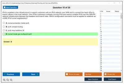 Cisco 300-410 Implementing Cisco Enterprise Advanced Routing and Services (300-410 ENARSI) Practice test exam simulator test engine exam Prep practice test questions answers Image 15