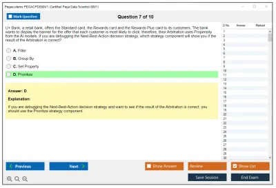 Pegasystems PEGACPDS88V1 Certified Pega Data Scientist 8.8 Practice test exam simulator test engine exam Prep practice test questions answers Image 7