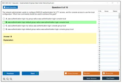 EMC DES-5221 Specialist Implementation Engineer Data Center Networking Exam Practice test exam simulator test engine exam Prep practice test questions answers Image 6