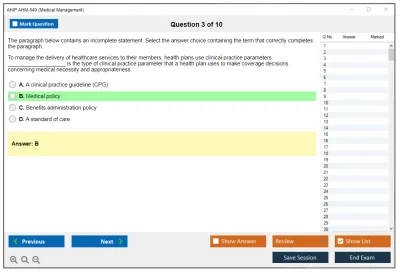 AHIP AHM-540 Medical Management Practice test exam simulator test engine exam Prep practice test questions answers Image 3