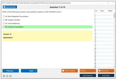 SAP C_S4CMA_2302 SAP Certified Application AssociateSAP S/4HANA Cloud (public)Manufacturing Implementation Practice test exam simulator test engine exam Prep practice test questions answers Image 7