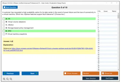 VMware 3V0-624 VMware Certified Advanced Professional 6.5 – Data Center Virtualization Design Exam Practice test exam simulator test engine exam Prep practice test questions answers Image 5