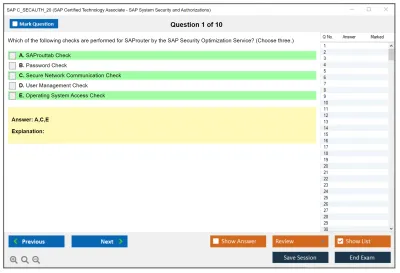 SAP C_SECAUTH_20 SAP Certified Technology Associate - SAP System Security and Authorizations Practice test exam simulator test engine exam Prep practice test questions answers Image 1