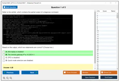 Fortinet NSE7_EFW-6.4 Fortinet NSE 7 - Enterprise Firewall 6.4 Practice test exam simulator test engine exam Prep practice test questions answers Image 1