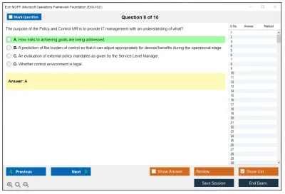 Exin MOFF Microsoft Operations Framework Foundation (EX0-102) Practice test exam simulator test engine exam Prep practice test questions answers Image 8