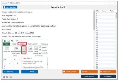 Microsoft 77-420 Excel 2013 Practice test exam simulator test engine exam Prep practice test questions answers Image 3