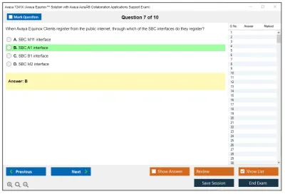 Avaya 7241X Avaya Equinox™ Solution with Avaya AuraÂ® Collaboration Applications Support Exam Practice test exam simulator test engine exam Prep practice test questions answers Image 7