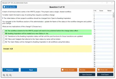 Atlassian ACP-100 Jira Administrator Exam Practice test exam simulator test engine exam Prep practice test questions answers Image 5