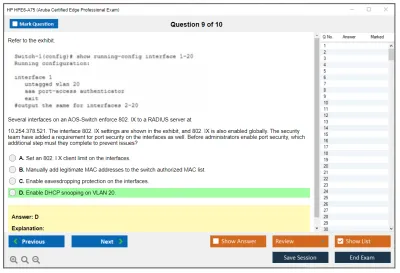 HP HPE6-A75 Aruba Certified Edge Professional Exam Practice test exam simulator test engine exam Prep practice test questions answers Image 9