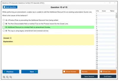 Salesforce CPQ-Specialist Salesforce Certified CPQ Specialist Practice test exam simulator test engine exam Prep practice test questions answers Image 15