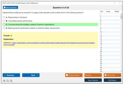 APICS CSCP Certified Supply Chain Professional Exam Practice test exam simulator test engine exam Prep practice test questions answers Image 8