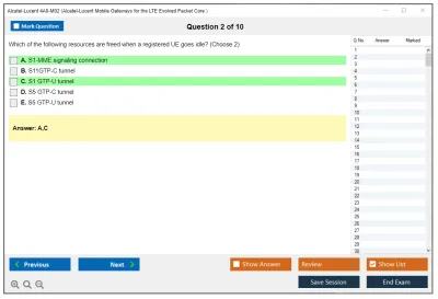 Alcatel-Lucent 4A0-M02 Alcatel-Lucent Mobile Gateways for the LTE Evolved Packet Core  Practice test exam simulator test engine exam Prep practice test questions answers Image 2