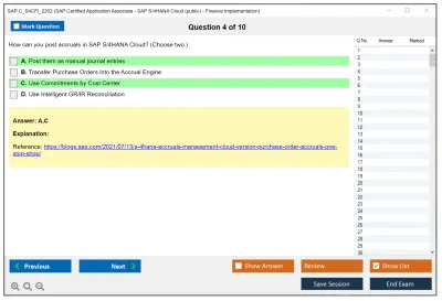 SAP C_S4CFI_2202 SAP Certified Application Associate - SAP S/4HANA Cloud (public) - Finance Implementation Practice test exam simulator test engine exam Prep practice test questions answers Image 4