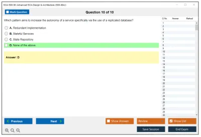 SOA S90.08 Advanced SOA Design & Architecture Practice test exam simulator test engine exam Prep practice test questions answers Image 10