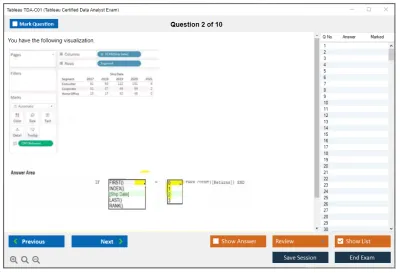 Tableau TDA-C01 Tableau Certified Data Analyst Exam Practice test exam simulator test engine exam Prep practice test questions answers Image 2