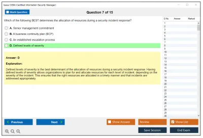 Isaca CISM Certified Information Security Manager Practice test exam simulator test engine exam Prep practice test questions answers Image 7