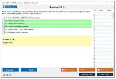 VMware 5V0-11.21 VMware Cloud on AWS Master Specialist Practice test exam simulator test engine exam Prep practice test questions answers Image 5