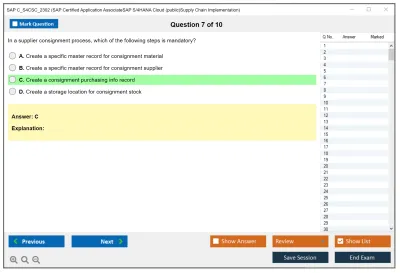 SAP C_S4CSC_2302 SAP Certified Application AssociateSAP S/4HANA Cloud (public)Supply Chain Implementation Practice test exam simulator test engine exam Prep practice test questions answers Image 7