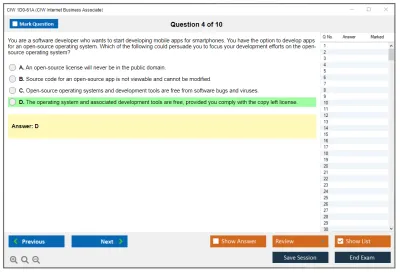 CIW 1D0-61A Internet Business Associate Practice test exam simulator test engine exam Prep practice test questions answers Image 4