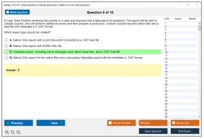 Veritas VCS-411 Administration of Veritas eDiscovery Platform 8.0 for Administrators Practice test exam simulator test engine exam Prep practice test questions answers Image 9