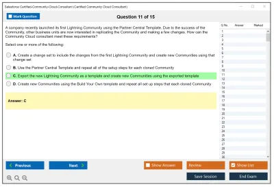 Salesforce Certified-Community-Cloud-Consultant Salesforce Certified Community Cloud Consultant Practice test exam simulator test engine exam Prep practice test questions answers Image 11