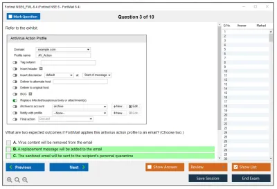 Fortinet NSE6_FML-6.4 Fortinet NSE 6 - FortiMail 6.4 Practice test exam simulator test engine exam Prep practice test questions answers Image 3