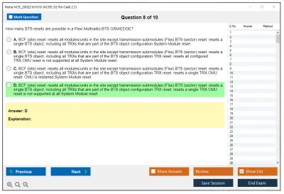 Nokia NCS_20022101010 NCSS 2G RA OaM 2.2 Practice test exam simulator test engine exam Prep practice test questions answers Image 8