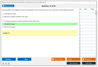 Salesforce Service-Cloud-Consultant Salesforce Certified Service Cloud Consultant Practice test exam simulator test engine exam Prep practice test questions answers Image 12