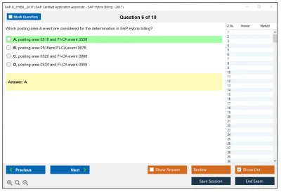 SAP C_HYBIL_2017 SAP Certified Application Associate - SAP Hybris Billing - 2017 Practice test exam simulator test engine exam Prep practice test questions answers Image 6