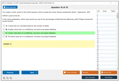 SAP E_HANAAW_16 SAP Certified Development Specialist - ABAP for SAP HANA 2.0 Practice test exam simulator test engine exam Prep practice test questions answers Image 10