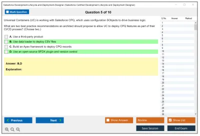 Salesforce Development-Lifecycle-and-Deployment-Designer Salesforce Certified Development Lifecycle and Deployment Designer Practice test exam simulator test engine exam Prep practice test questions answers Image 5