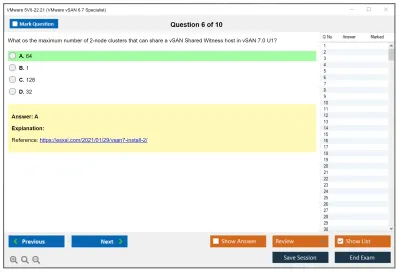 VMware 5V0-22.21 VMware vSAN 6.7 Specialist Practice test exam simulator test engine exam Prep practice test questions answers Image 6