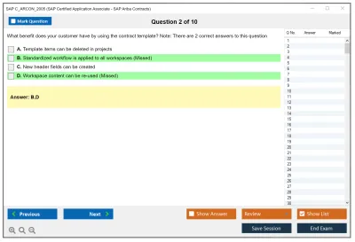 SAP C_ARCON_2005 SAP Certified Application Associate - SAP Ariba Contracts Practice test exam simulator test engine exam Prep practice test questions answers Image 2