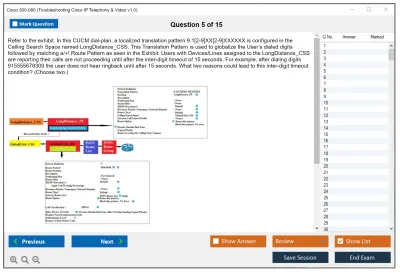 Cisco 300-080 Troubleshooting Cisco IP Telephony &amp; Video v1.0 Practice test exam simulator test engine exam Prep practice test questions answers Image 5