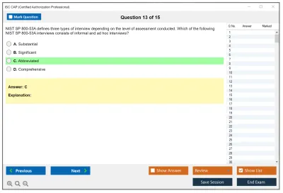 ISC2 CAP Certified Authorization Professional Practice test exam simulator test engine exam Prep practice test questions answers Image 13