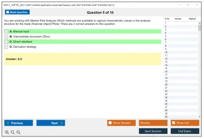 SAP C_S4FTR_2021 SAP Certified Application AssociateTreasury with SAP S/4HANA (SAP S/4HANA 2021) Practice test exam simulator test engine exam Prep practice test questions answers Image 5