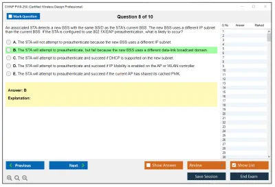 CWNP PW0-250 Certified Wireless Design Professional Practice test exam simulator test engine exam Prep practice test questions answers Image 8