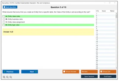 ServiceNow CIS-RCI Certified Implementation Specialist - Risk and Compliance Practice test exam simulator test engine exam Prep practice test questions answers Image 5
