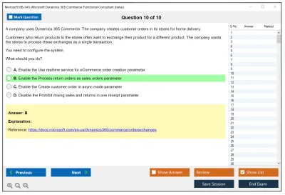 Microsoft MB-340 Microsoft Dynamics 365 Commerce Functional Consultant Practice test exam simulator test engine exam Prep practice test questions answers Image 10