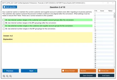SAP P_S4FIN_2021 SAP Certified Professional - Financials in SAP S/4HANA 2021 for SAP ERP Finance Experts Practice test exam simulator test engine exam Prep practice test questions answers Image 2