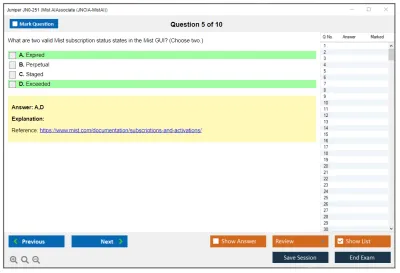 Juniper JN0-251 Mist AI - Associate (JNCIA-MistAI) Practice test exam simulator test engine exam Prep practice test questions answers Image 5