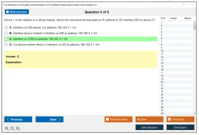 A10 Networks A10-System-Administration A10 Certified Professional System Administration 4 Practice test exam simulator test engine exam Prep practice test questions answers Image 5