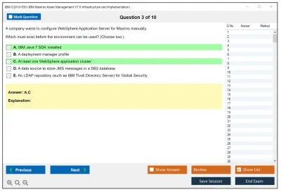 IBM C2010-530 IBM Maximo Asset Management V7.6 Infrastructure and Implementation Practice test exam simulator test engine exam Prep practice test questions answers Image 3