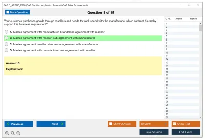 SAP C_ARP2P_2208 SAP Certified Application AssociateSAP Ariba Procurement Practice test exam simulator test engine exam Prep practice test questions answers Image 8